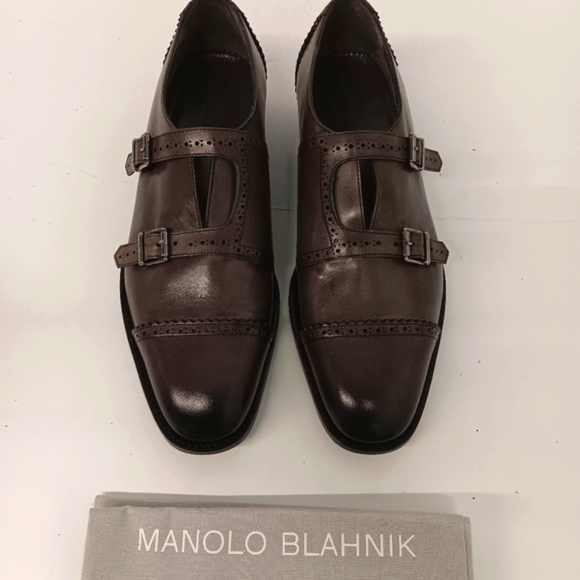 Manolo Blahnik Men's Callimaco Monkstrap Dress Shoes - EU 42.5/US9.5 - Picture 3 of 16